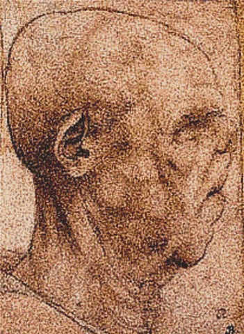 Caricature Of The Head Of An Old Man In Profile - X Squared Cross Stitch