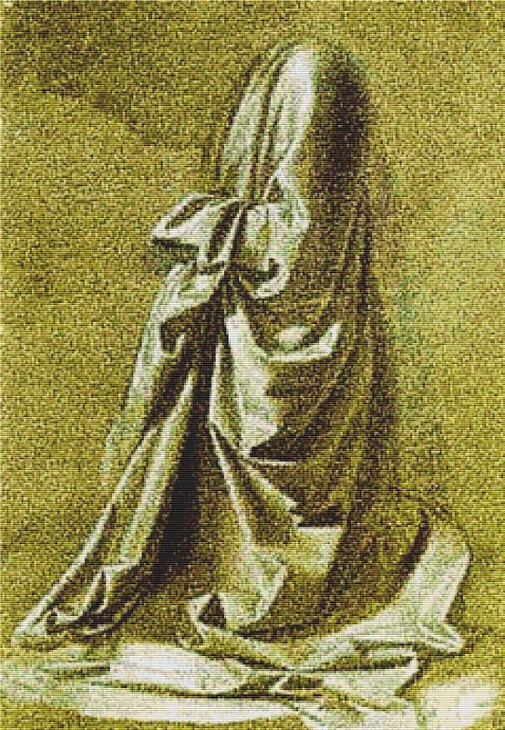 Drapery Study For A Kneeling Figure Facing Left - X Squared Cross Stitch