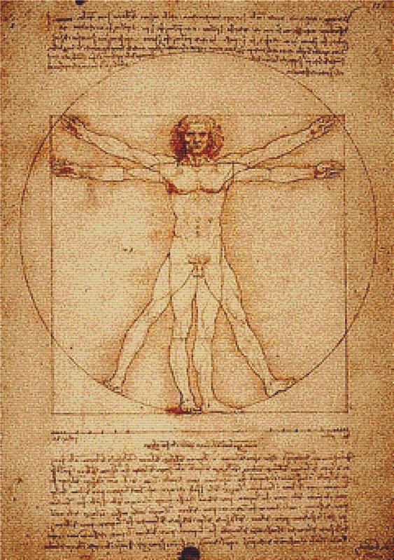 The Vitruvian Man - X Squared Cross Stitch