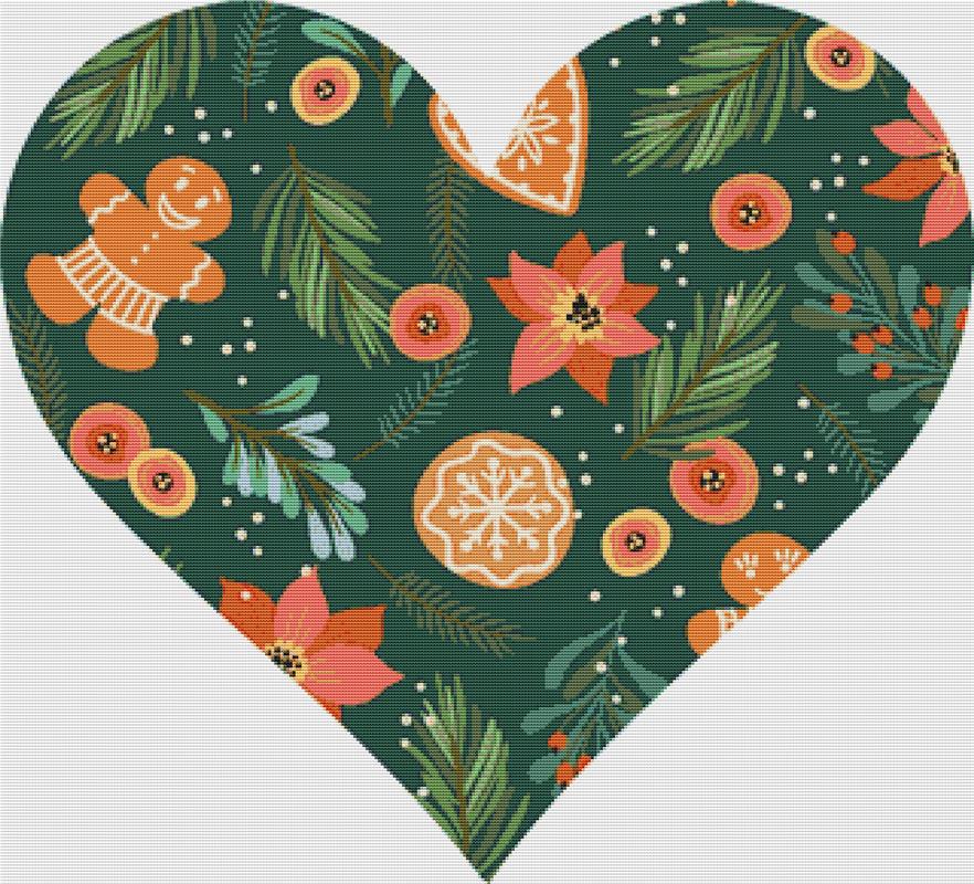 Gingerbread Heart - X Squared Cross Stitch