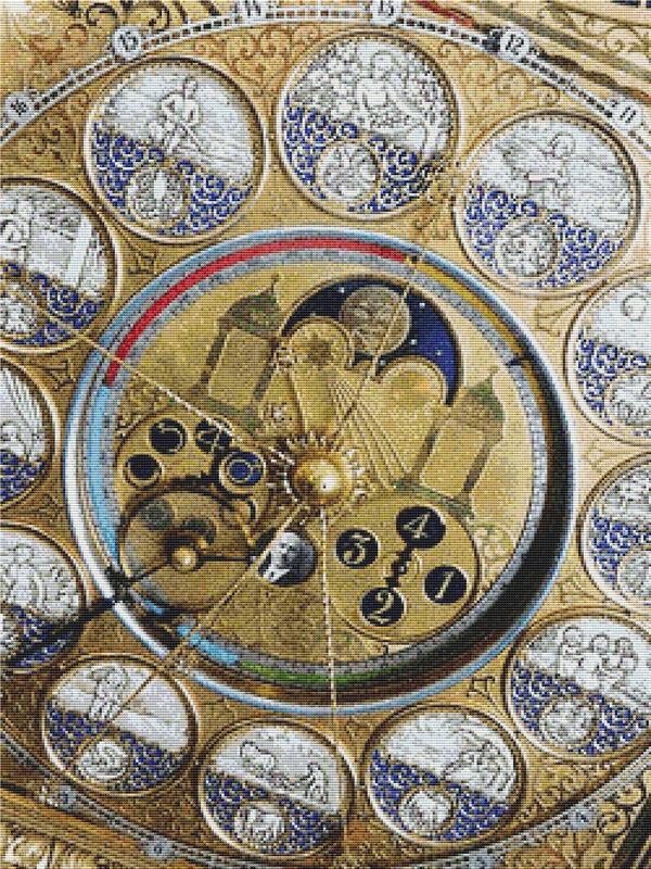 Clock Shield - X Squared Cross Stitch