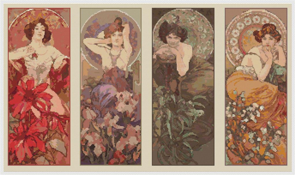 The Four Gemstones: Alphonse Mucha - Art of Stitch, The