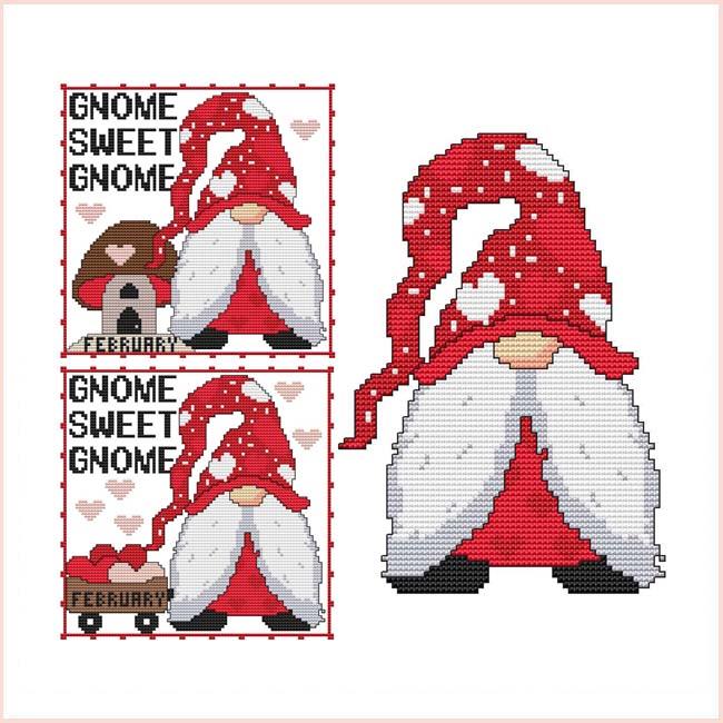 A Year Of Gnomes: February - Cross Stitch Wonders