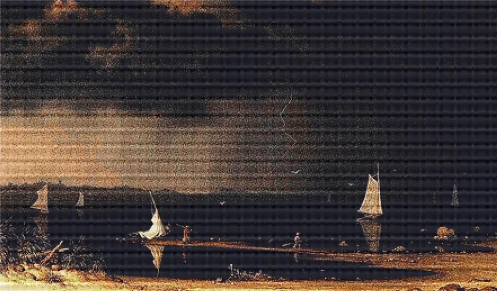 Thunderstorm On Narragansett Bay - X Squared Cross Stitch