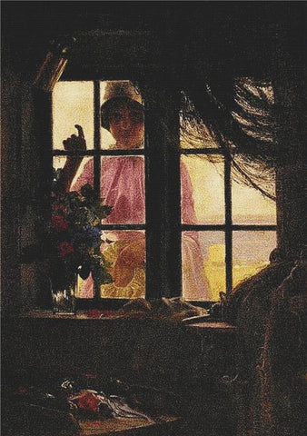A Young Woman Knocking At The Fisherman’s Window - X Squared Cross Stitch
