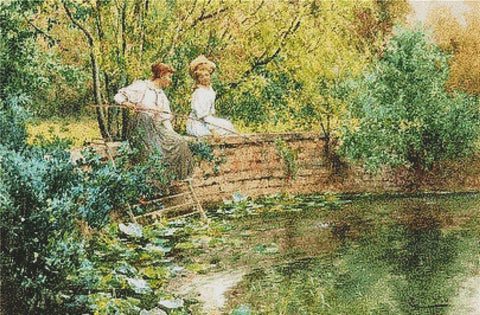 Two Ladies Fishing - X Squared Cross Stitch