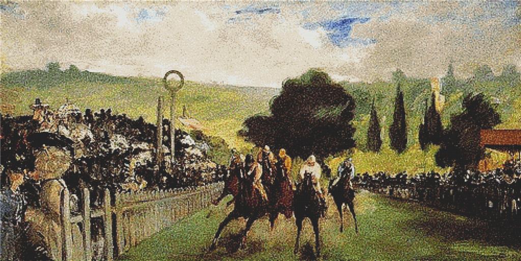 Races At Longchamp - X Squared Cross Stitch