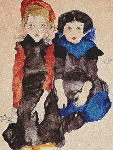 Two Little Girls - X Squared Cross Stitch