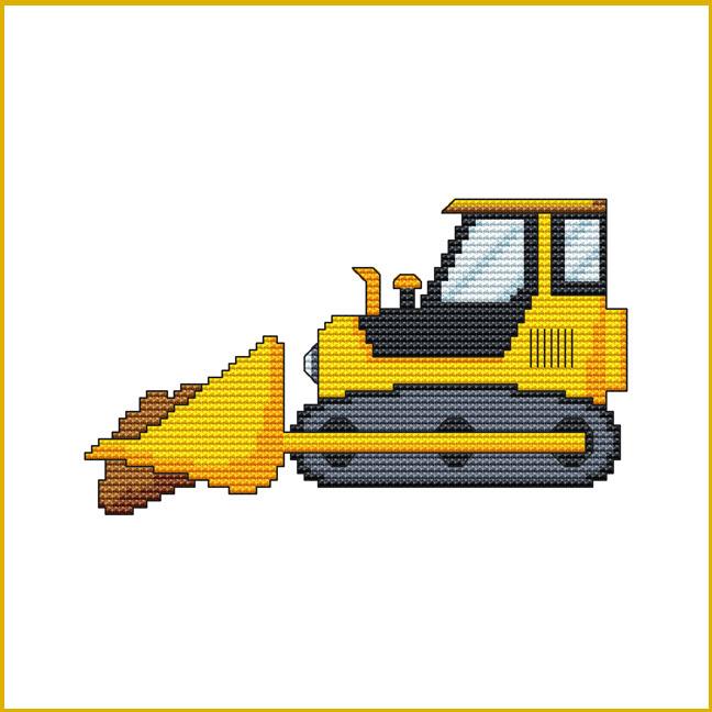 Construction Truck: Bulldozer - Cross Stitch Wonders