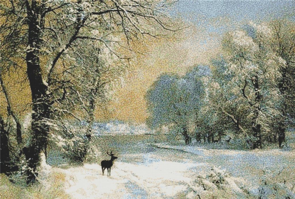 Deer In The Snow - X Squared Cross Stitch