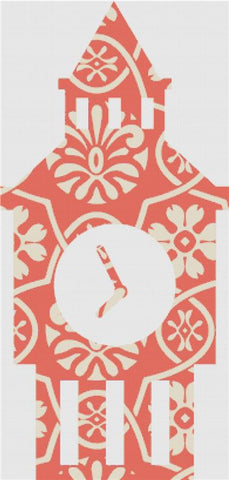 Orange Floral Big Ben - X Squared Cross Stitch