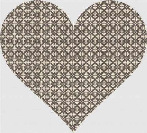 Mosaic Floral Heart - X Squared Cross Stitch