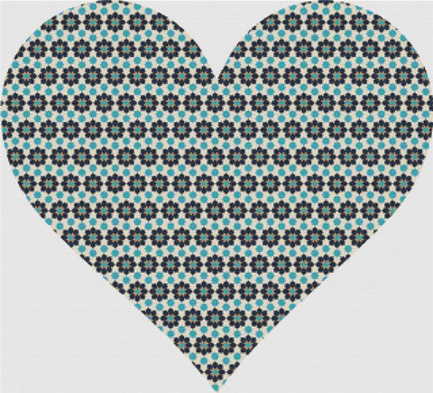 Geometric Floral Heart - X Squared Cross Stitch