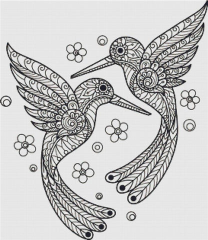 Birds Zentangle - X Squared Cross Stitch