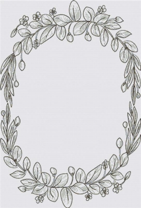 Floral Leaf Frame - X Squared Cross Stitch