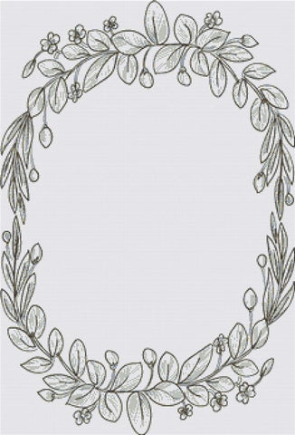 Floral Leaf Frame - X Squared Cross Stitch