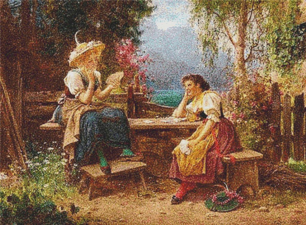 The Card Players - X Squared Cross Stitch