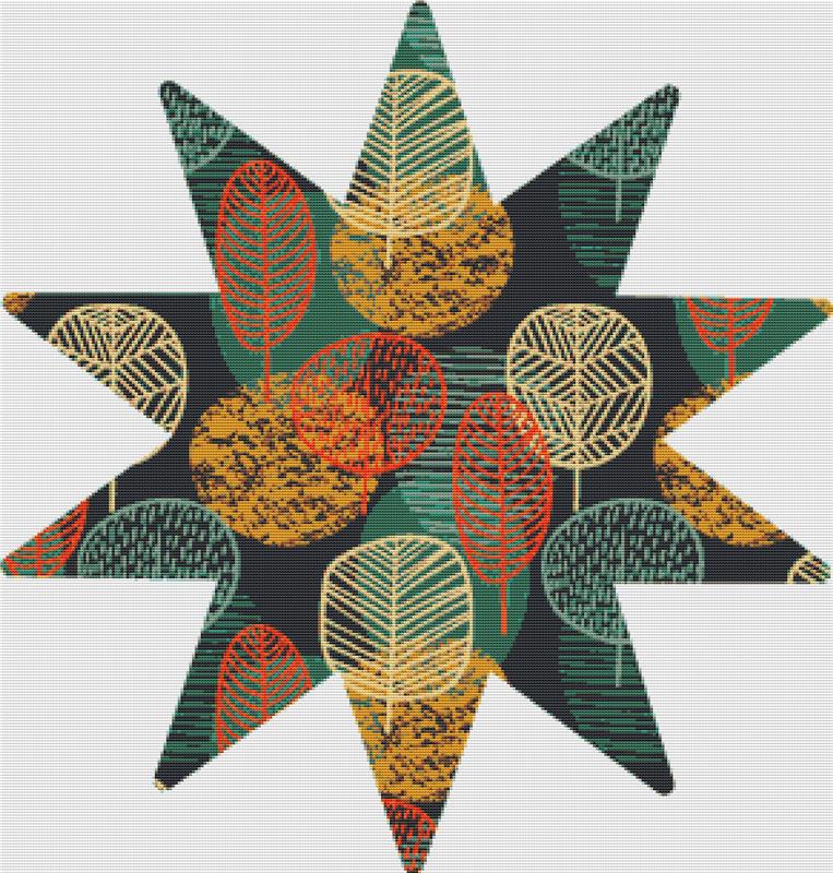 Autumn Tree Star - X Squared Cross Stitch