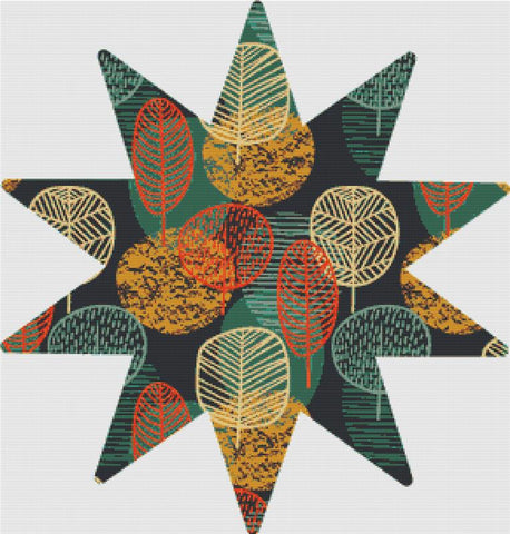 Autumn Tree Star - X Squared Cross Stitch