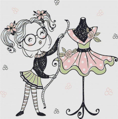 Cute Seamstress - X Squared Cross Stitch