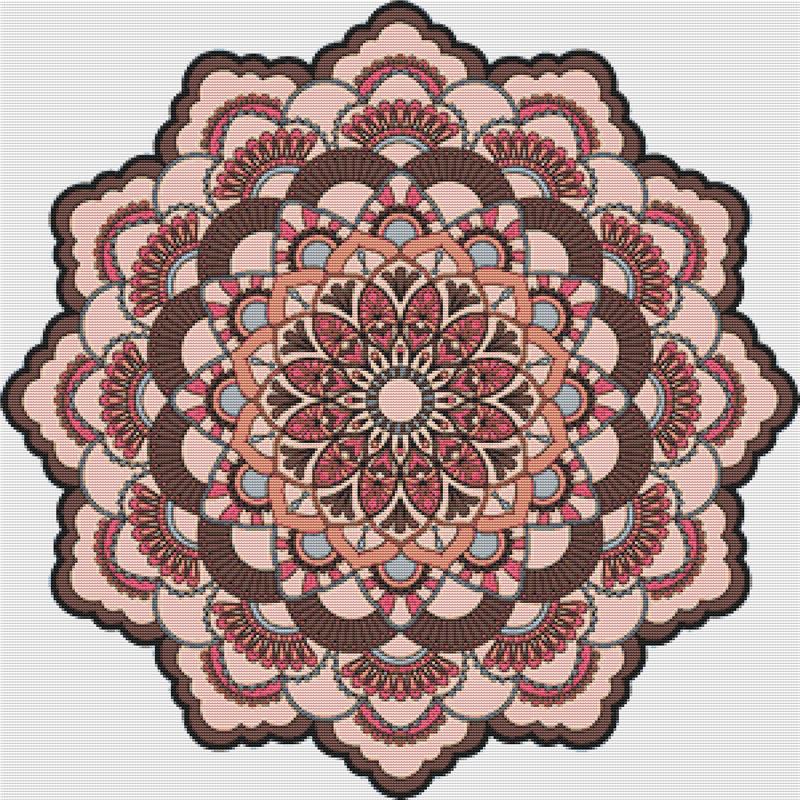 Pink Mandala - X Squared Cross Stitch