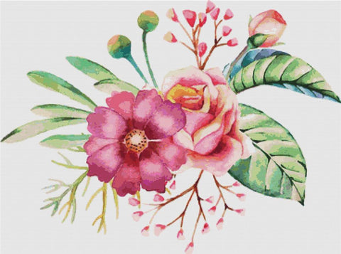 Small Watercolour Bouquet - X Squared Cross Stitch