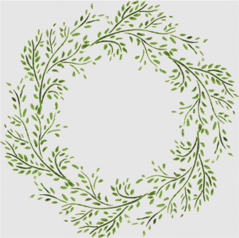 Foliage Wreath - X Squared Cross Stitch