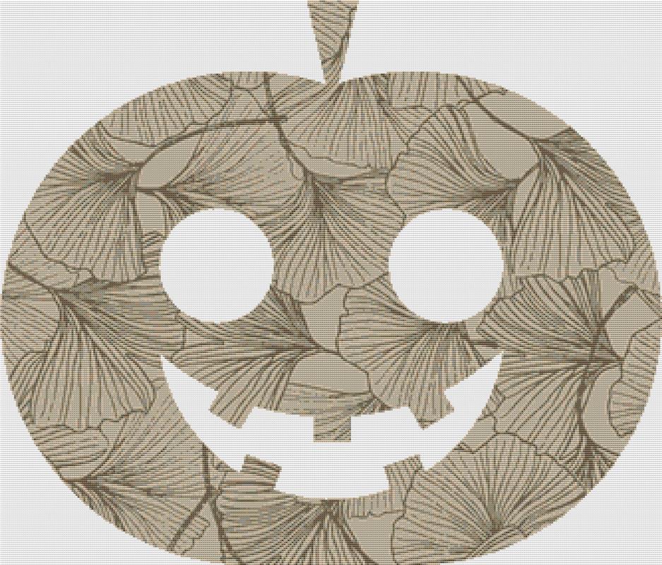 Ginkgo Jack-O-Lantern - X Squared Cross Stitch