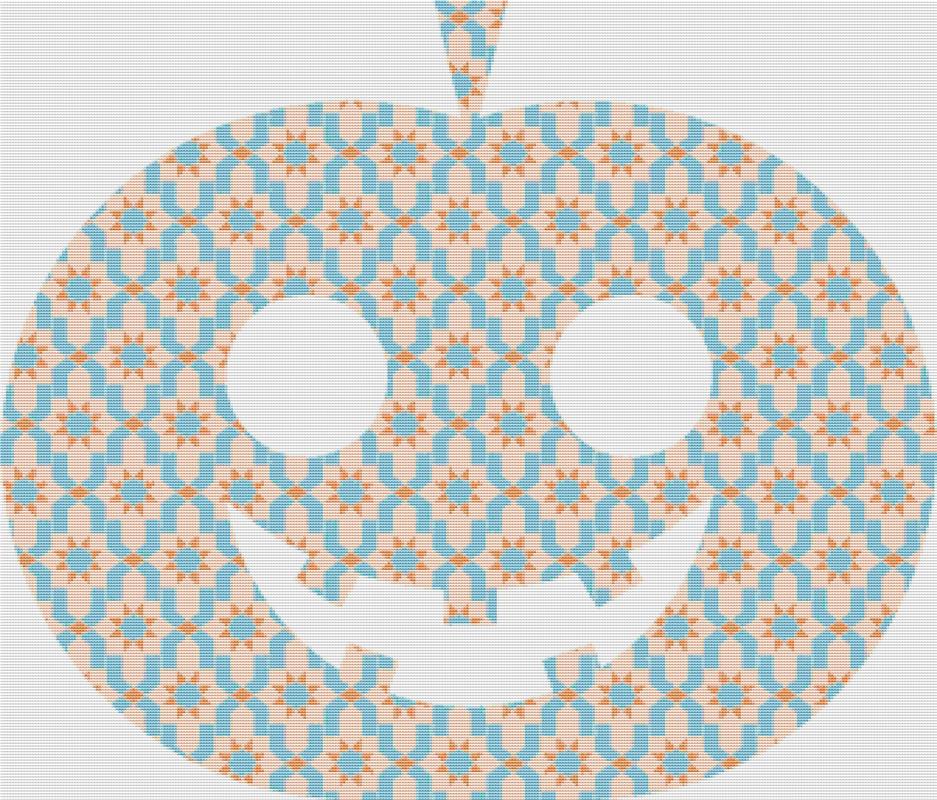 Moroccan Tile Jack-O-Lantern - X Squared Cross Stitch