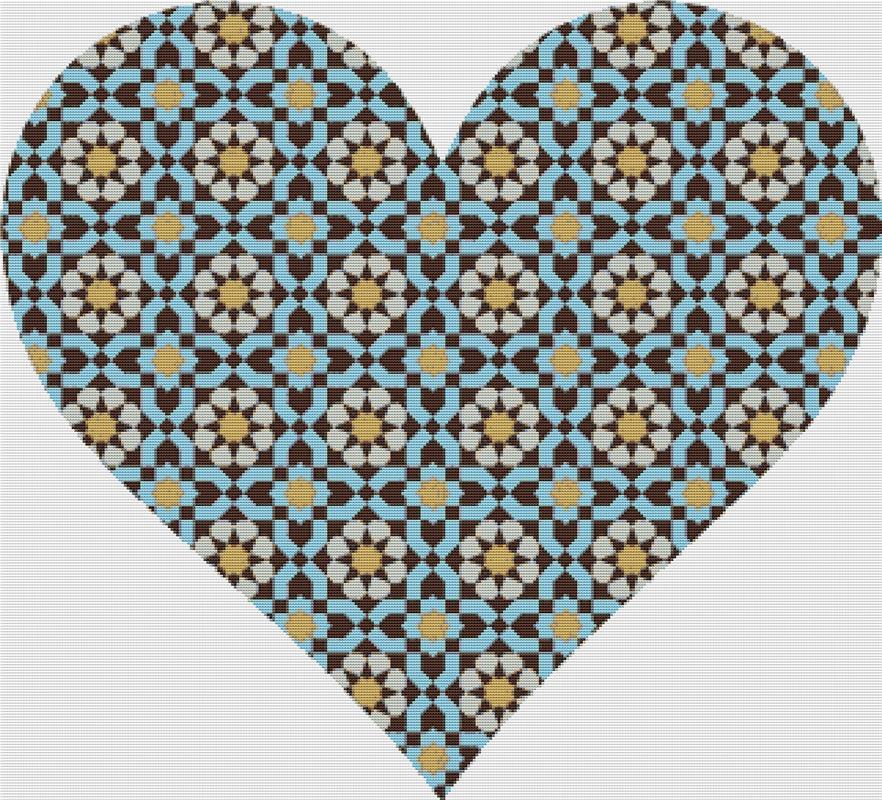 Moroccan Mosaic Heart - X Squared Cross Stitch