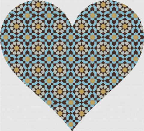 Moroccan Mosaic Heart - X Squared Cross Stitch