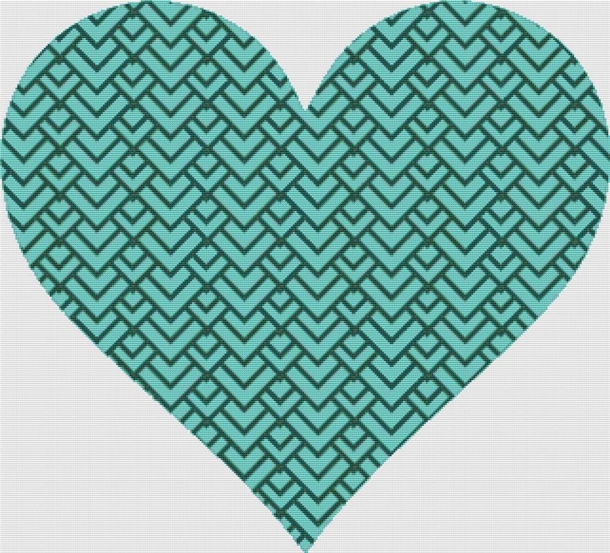 Geometric Chevron Heart - X Squared Cross Stitch