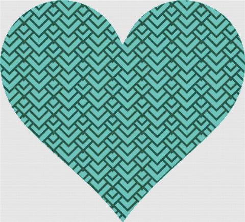 Geometric Chevron Heart - X Squared Cross Stitch