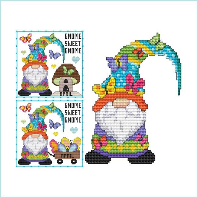 A Year Of Gnomes: April - Cross Stitch Wonders