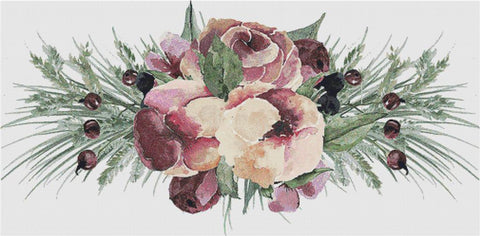 Plum Floral Bouquet I - X Squared Cross Stitch