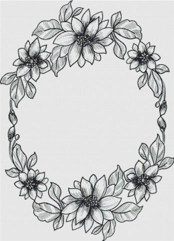 Decorative Floral Frame - X Squared Cross Stitch