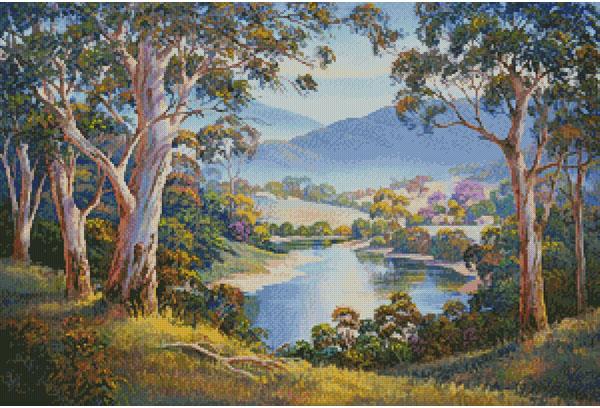 Spring Morning, Ovens Valley - Artecy Cross Stitch