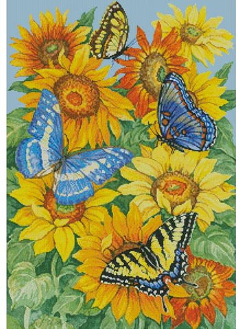 Butterflies On Sunflowers - Artecy Cross Stitch
