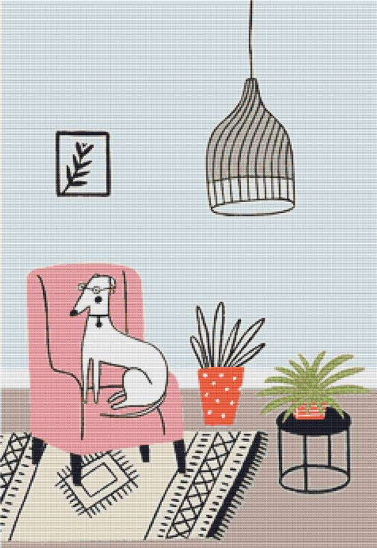 Comfortable Dog - X Squared Cross Stitch