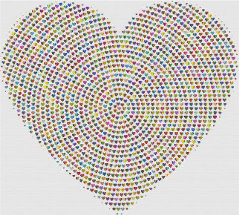 Prismatic Colourful Heart - X Squared Cross Stitch