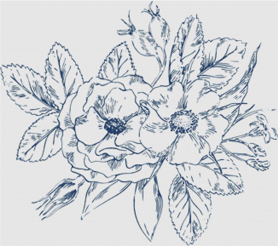 Bouquet Of Wild Roses - X Squared Cross Stitch