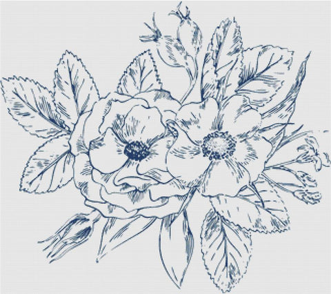 Bouquet Of Wild Roses - X Squared Cross Stitch