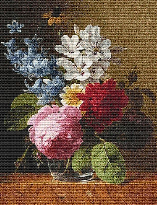 Bouquet de Fleurs Dans Un Verre - X Squared Cross Stitch
