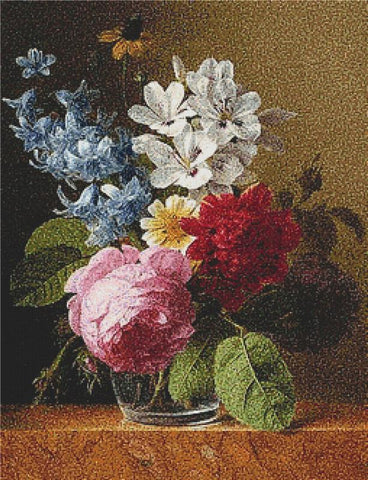 Bouquet de Fleurs Dans Un Verre - X Squared Cross Stitch