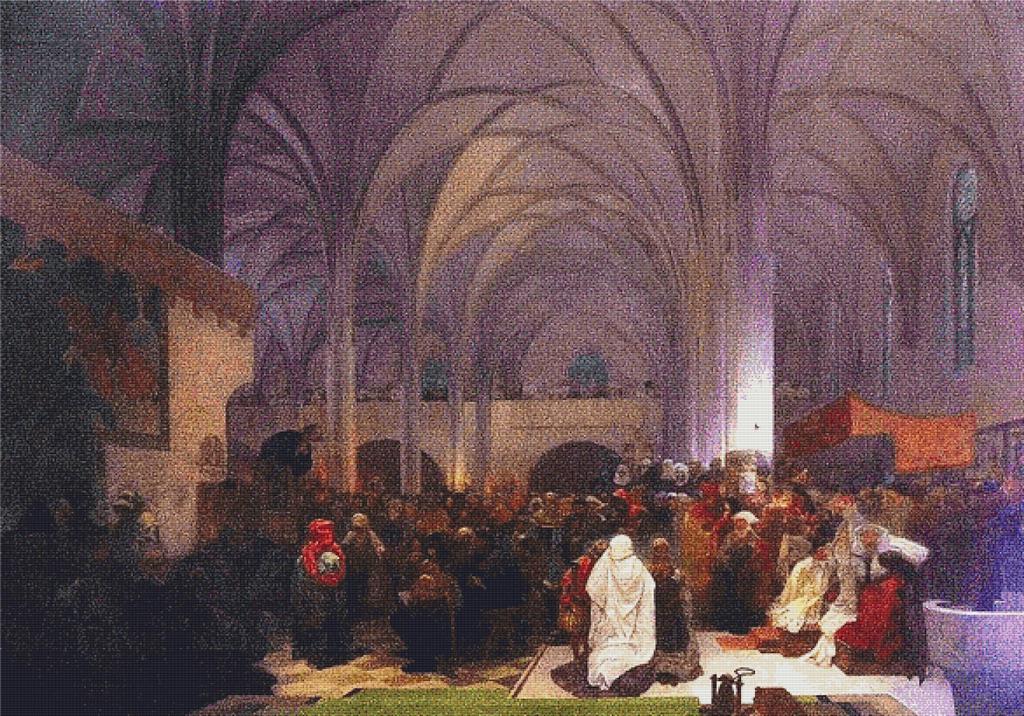 Master Jan Hus Preaching At The Bethlehem Chapel - X Squared Cross Stitch