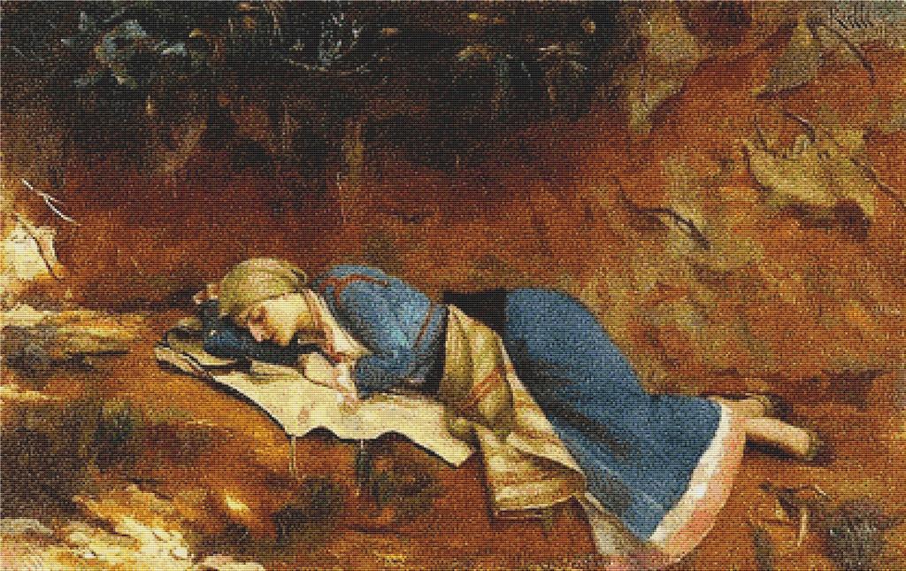 Greek Girl Resting - X Squared Cross Stitch