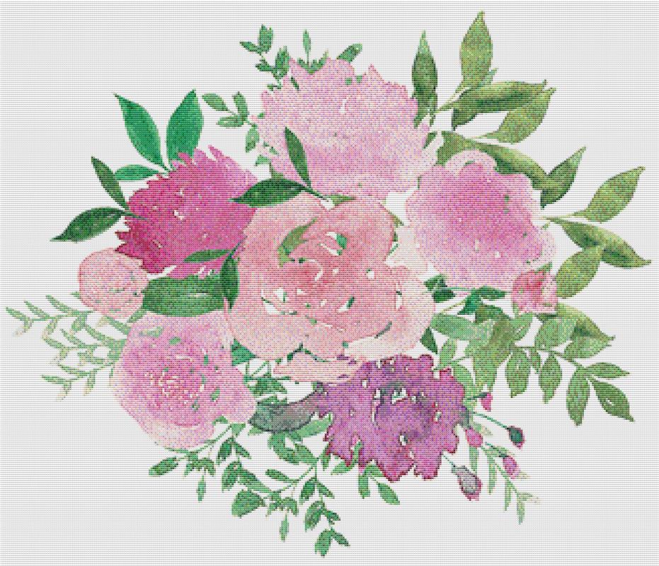 Sunday Floral Bouquet - X Squared Cross Stitch