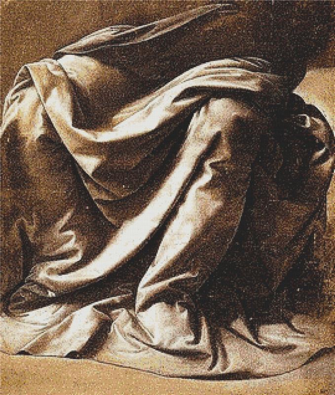 The Study Of Drapery Of A Seated Figure - X Squared Cross Stitch