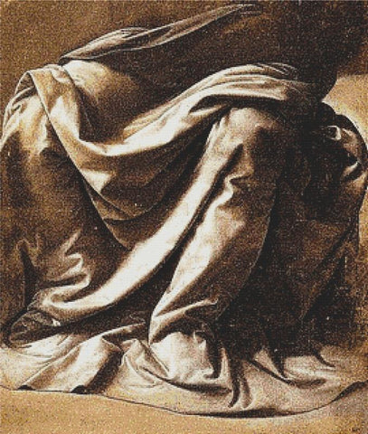 The Study Of Drapery Of A Seated Figure - X Squared Cross Stitch