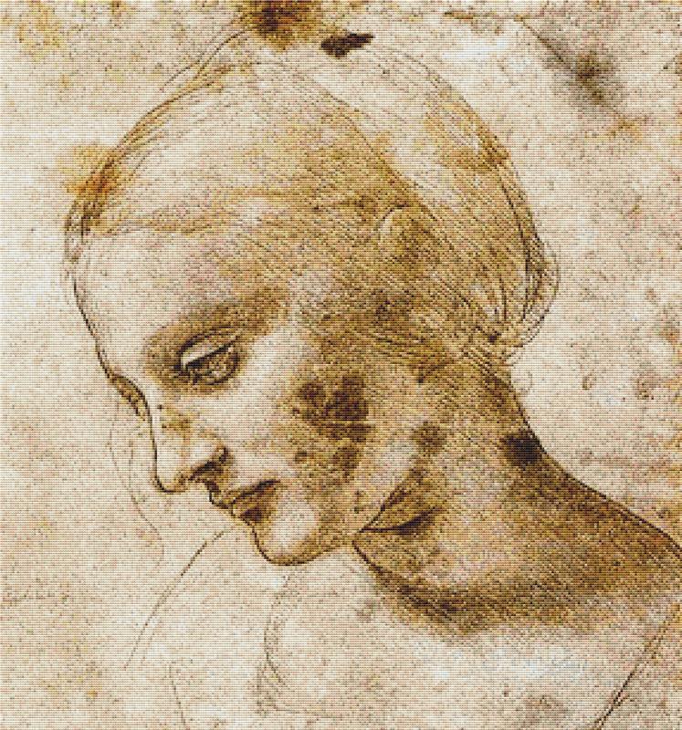 Study of a Woman's Head - X Squared Cross Stitch